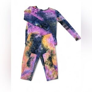 SJL Apparel Tie dye print top & leggings set for women size L